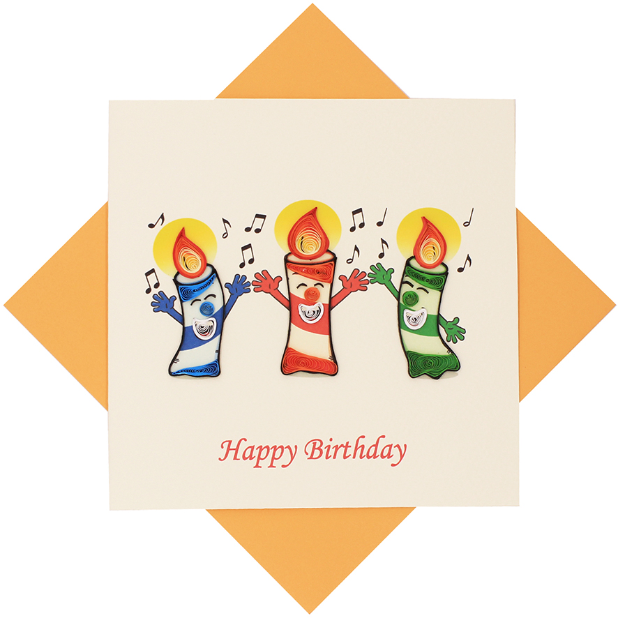 Quilled Candles Birthday Card